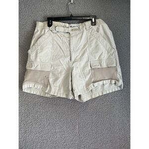 Columbia PFG Mesh Shorts Omni Shade Mens Khaki Tan Large Swim Trunks Fishing